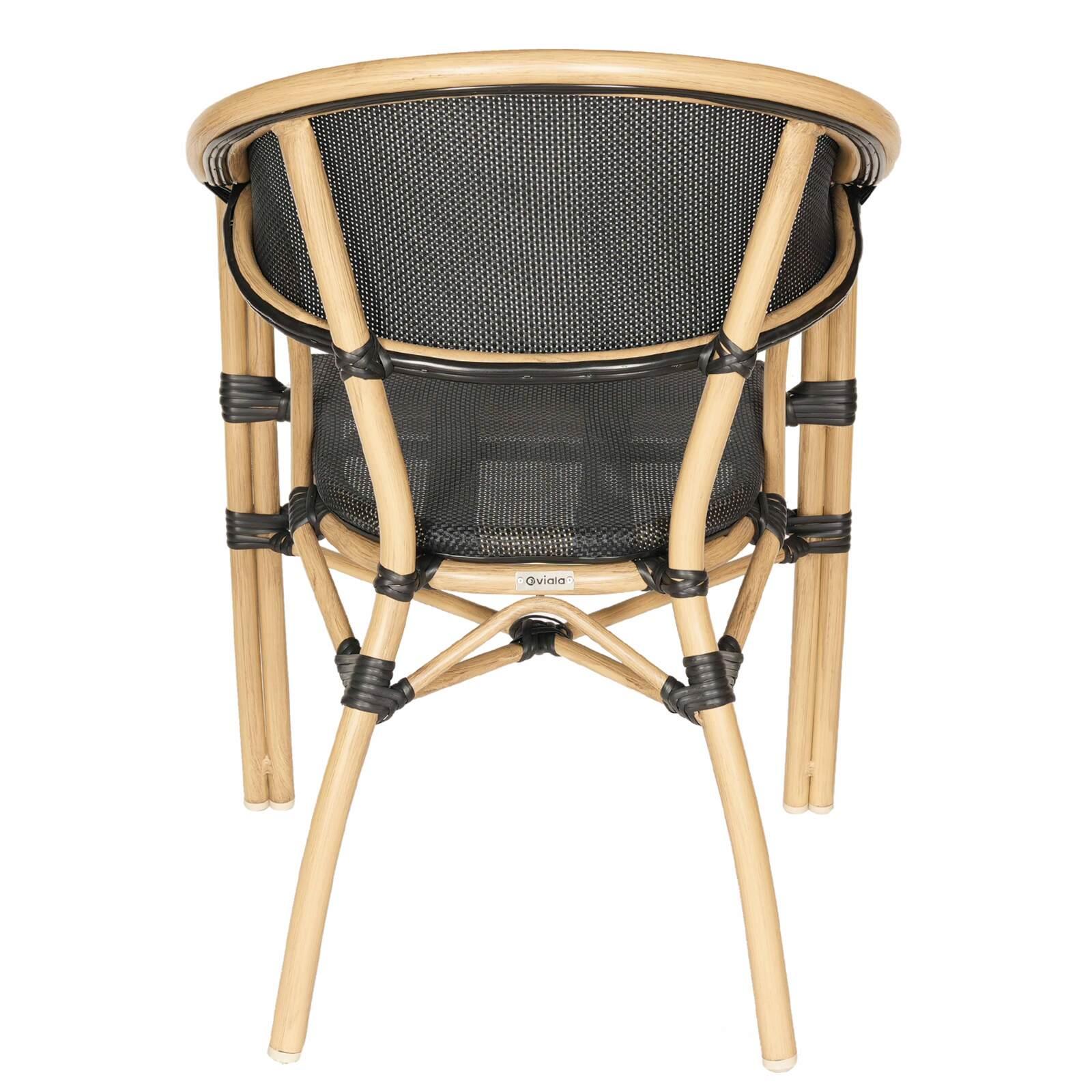 Chaise de jardin style bistrot parisien en aluminium et rotin synthétique Chaise de jardin style bistrot parisien en aluminium et rotin synthétique