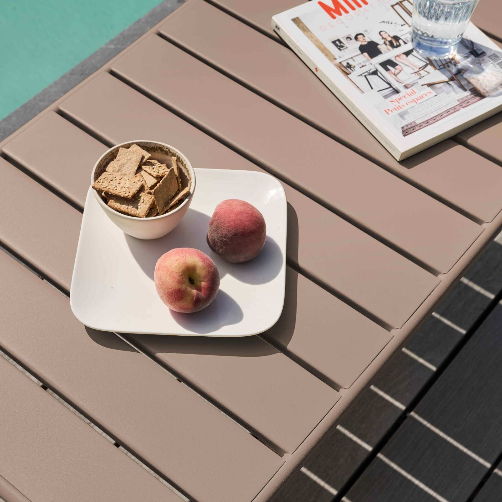 Table basse de jardin rectangulaire 90 x 50 cm