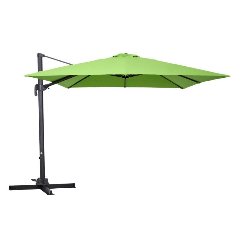 Parasol déporté carré en aluminium avec mât rotatif 360° (3 x 3m)