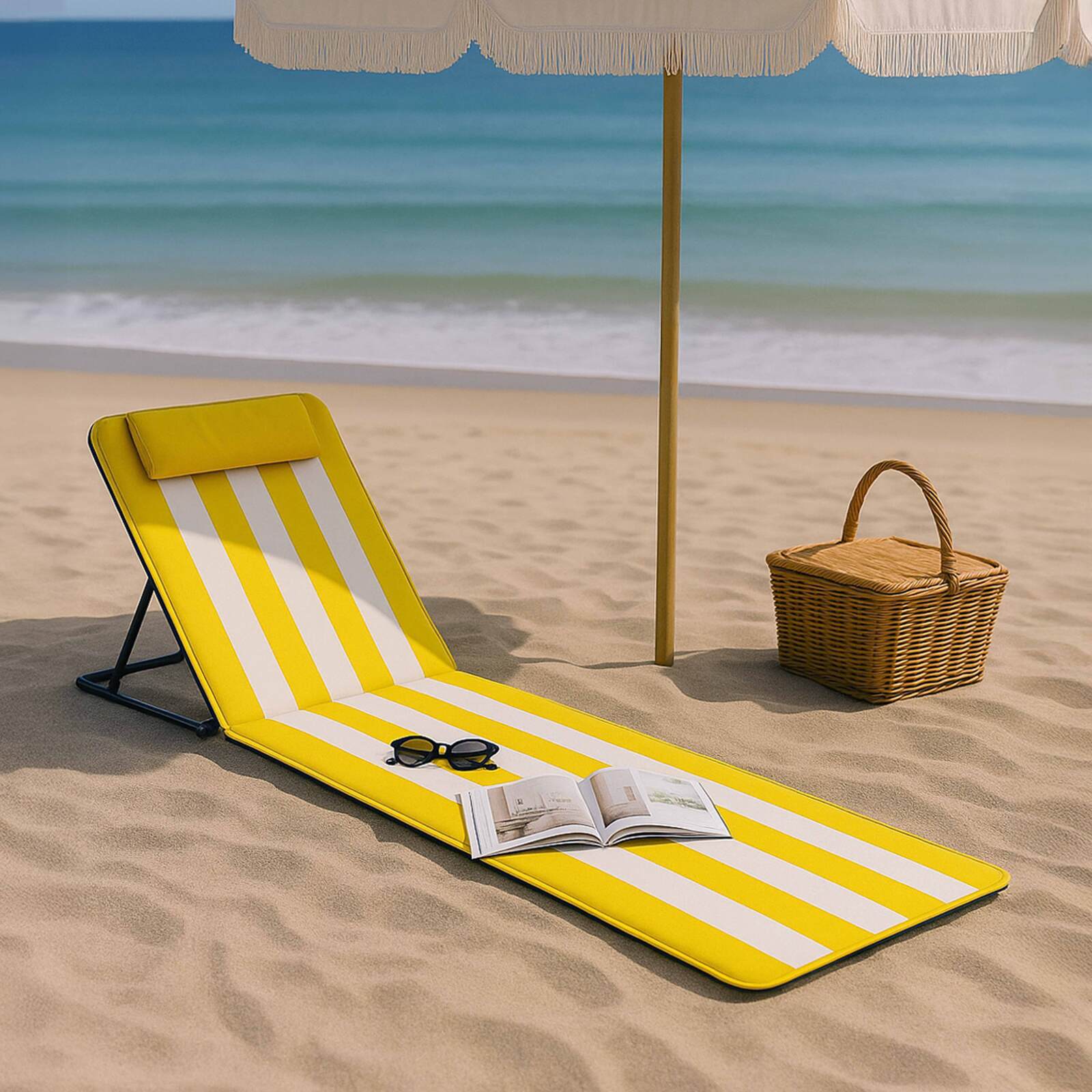 Matelas de plage pliant, inclinable 5 positions