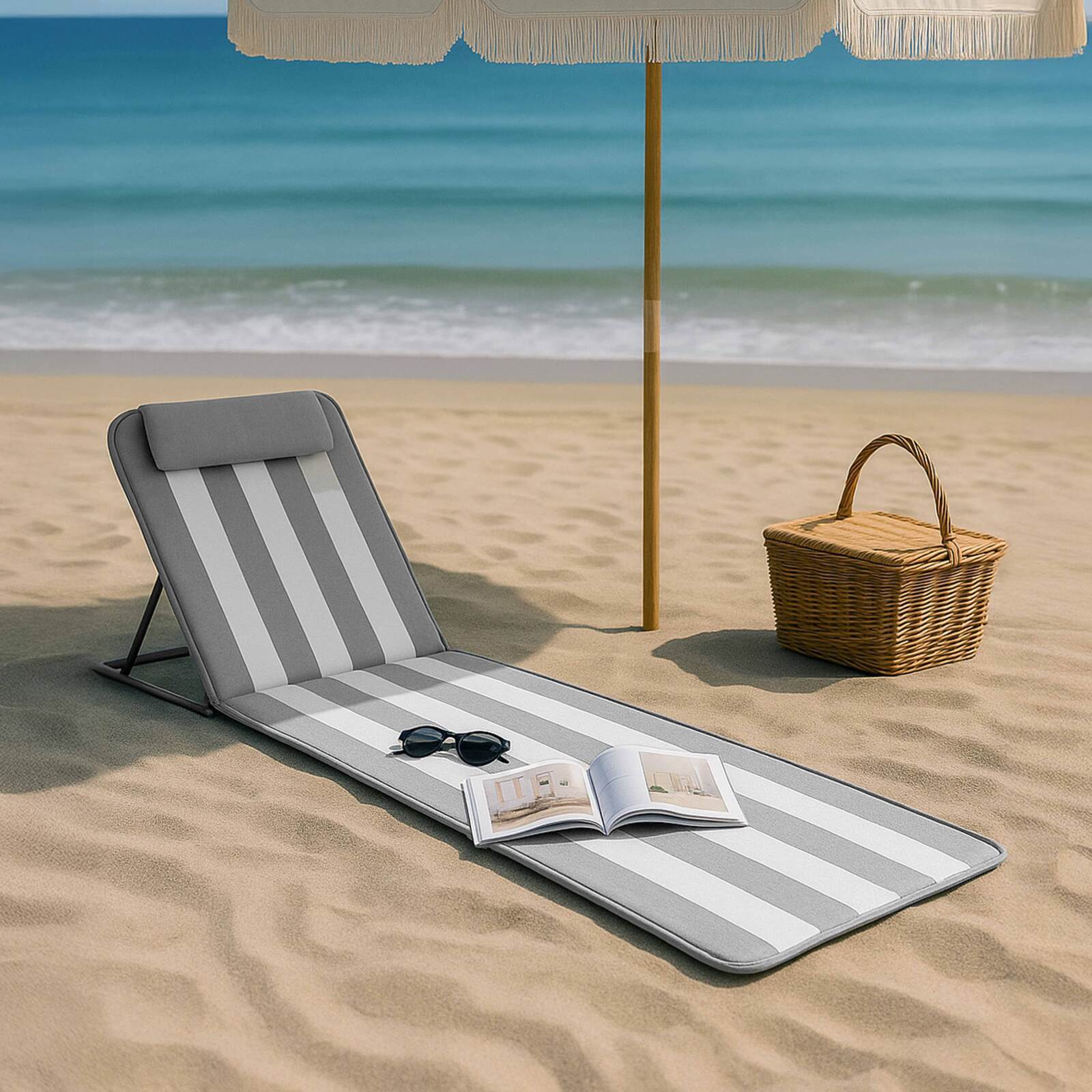 Matelas de plage pliant, inclinable 5 positions