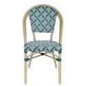Chaise de jardin style bistrot parisien en aluminium et rotin synthétique
