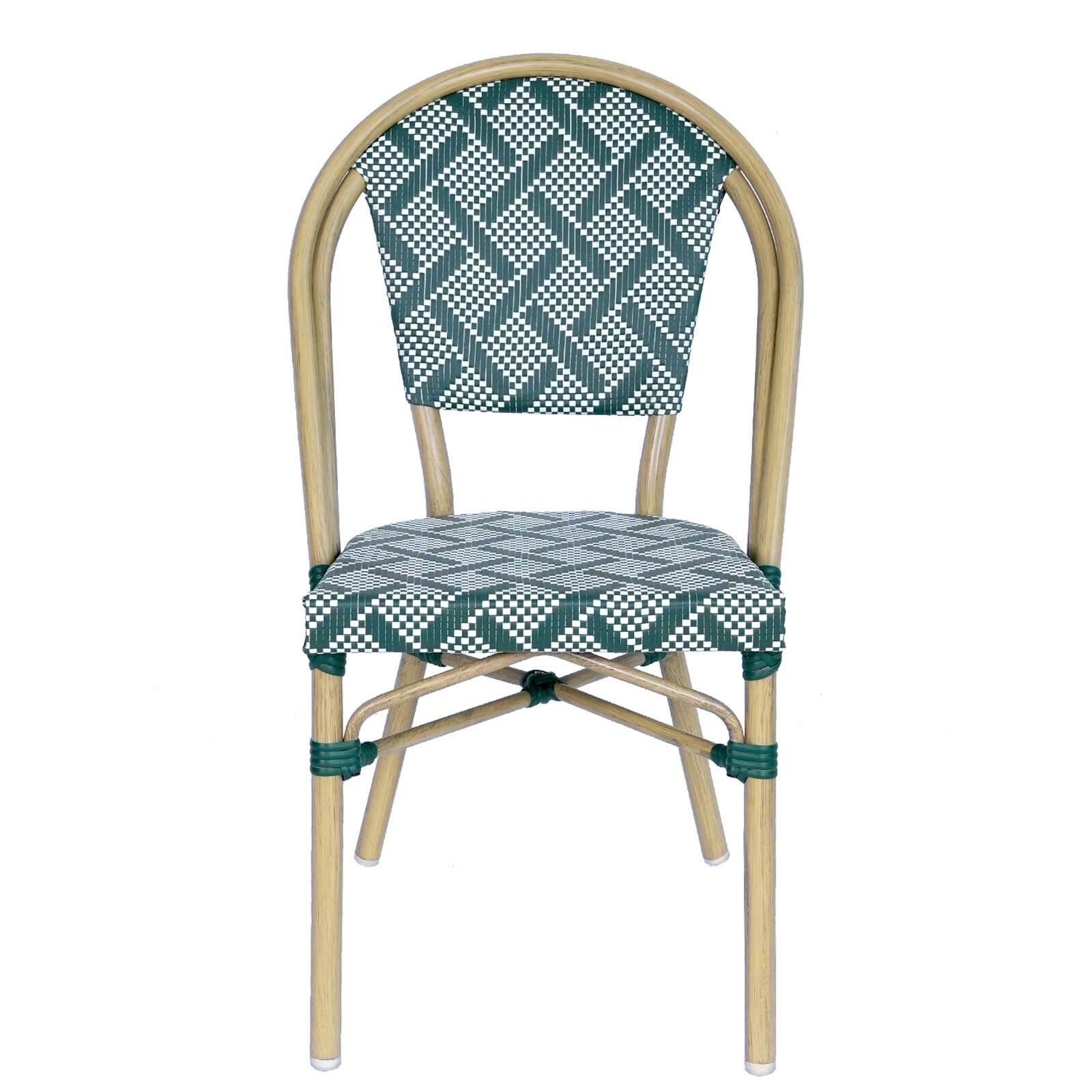 Chaise de jardin style bistrot parisien en aluminium et rotin synthétique Chaise de jardin style bistrot parisien en aluminium et rotin synthétique