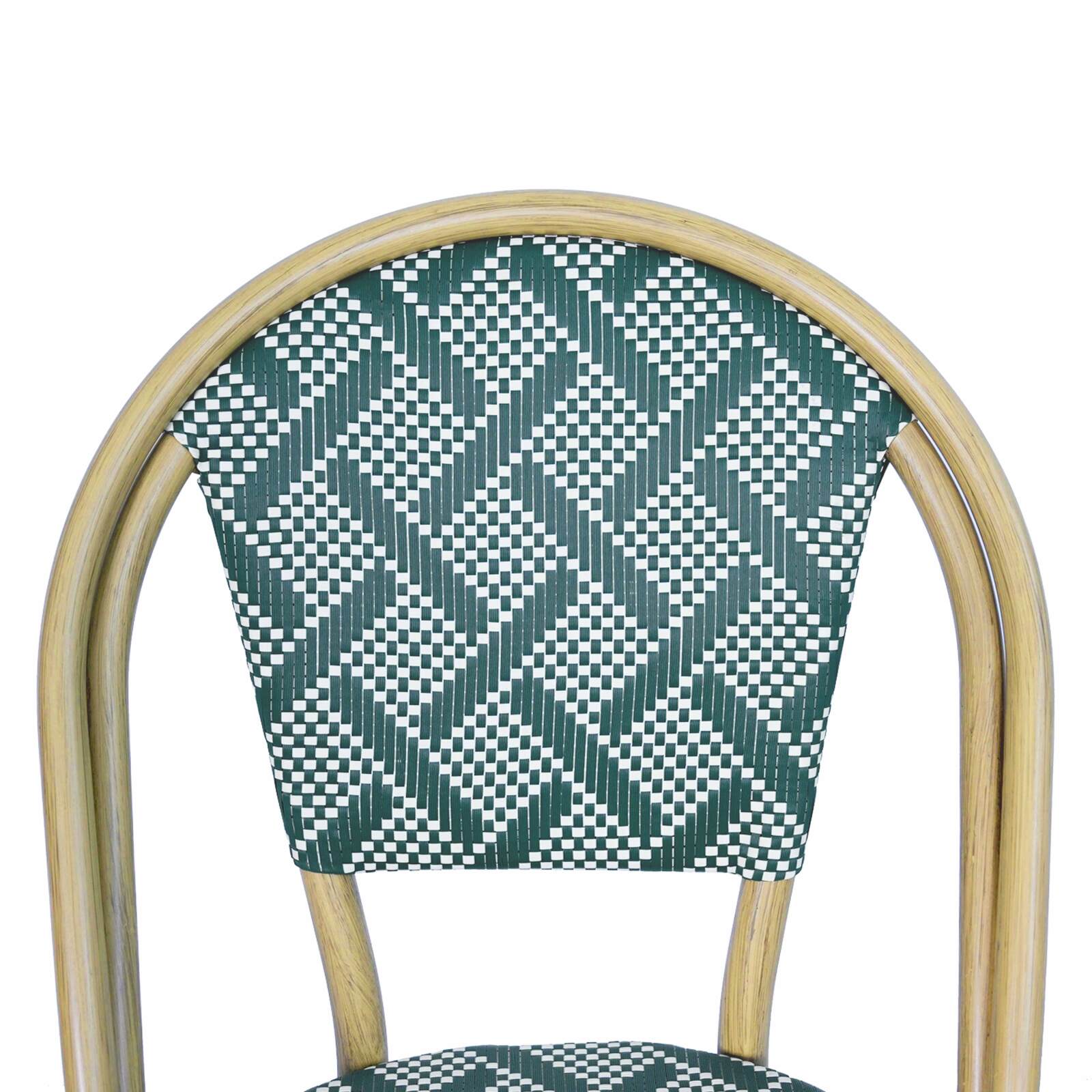 Chaise de jardin style bistrot parisien en aluminium et rotin synthétique Chaise de jardin style bistrot parisien en aluminium et rotin synthétique