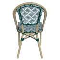 Chaise de jardin style bistrot parisien en aluminium et rotin synthétique