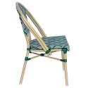 Chaise de jardin style bistrot parisien en aluminium et rotin synthétique