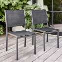 Table de jardin rectangulaire en aluminium/teck 200 x 100 cm et 8 chaises