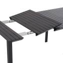 Table de jardin extensible en aluminium 52/260x100 cm et 10 chaises en textilène