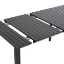Table de jardin extensible en aluminium 52/260x100 cm et 10 chaises en textilène