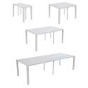 Table de jardin extensible en aluminium 52/260x100 cm et 10 chaises en textilène