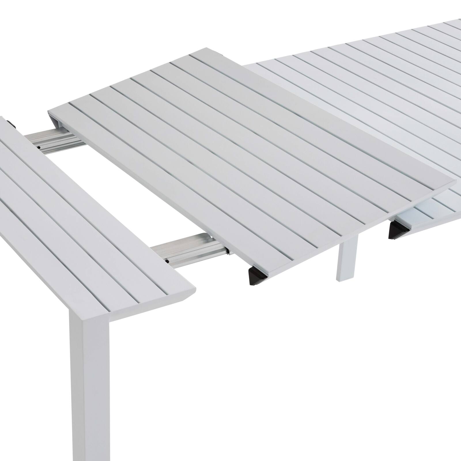 Table de jardin extensible en aluminium 52/260x100 cm et 10 chaises en textilène