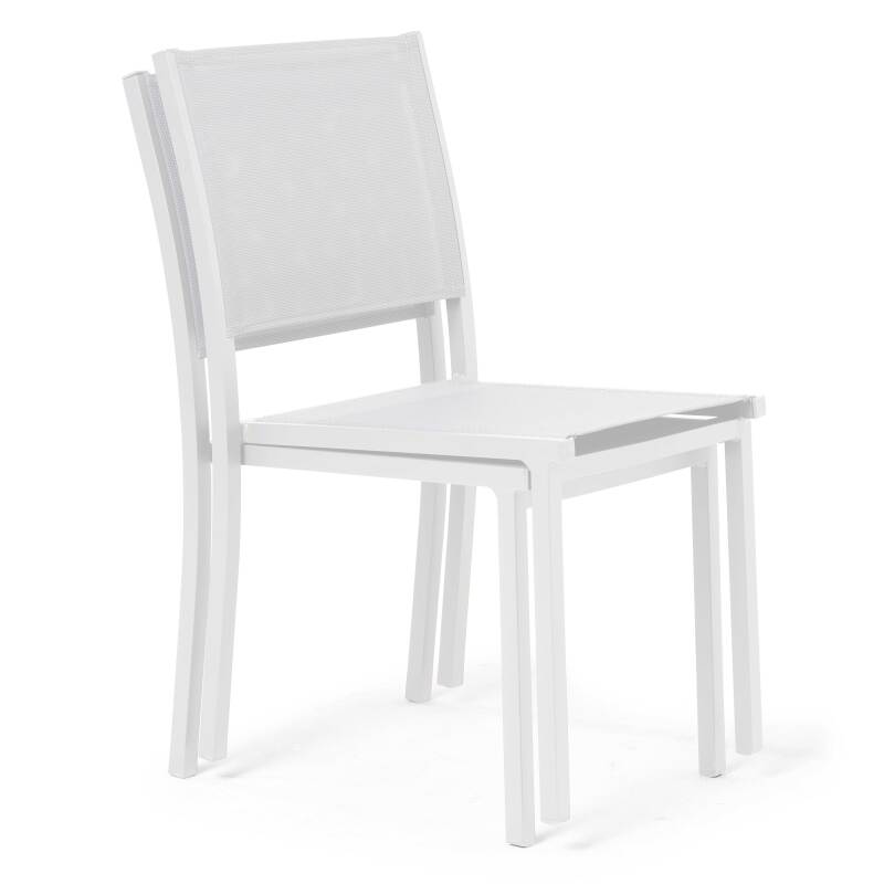Table de jardin extensible en aluminium 52/260x100 cm et 10 chaises en textilène
