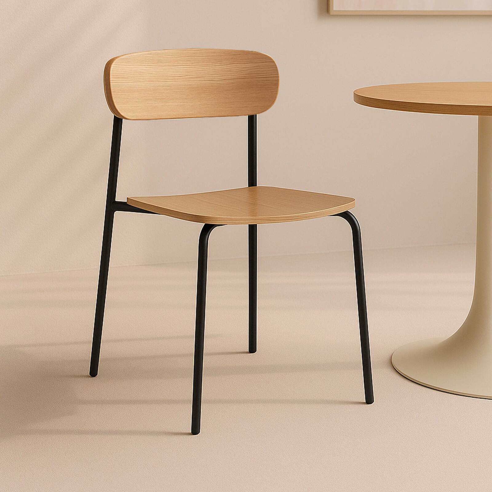 Lot de 2 chaises en métal et bois