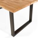 Table à manger rectangulaire en chêne FSC® avec bords irréguliers et pieds en forme de U