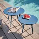 Tables gigognes de jardin rondes Ø50 x 34 cm et Ø40 x 29,5 cm