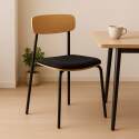 Lot de 2 chaises en métal, bois et tissu