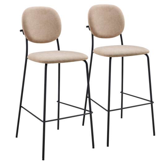 Chaises hautes en tissu et métal - Lot de 2 | Oviala