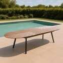Table de jardin extensible rectangulaire (220/280 x 100 x 76 cm) en aluminium et polywood