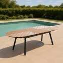 Table de jardin extensible rectangulaire (180/220 x 100 x 76 cm) en aluminium et polywood 