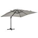 Parasol déporté carré (3 x 3m) rotatif 360° et 4 dalles lestées