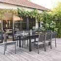 Table de jardin extensible en aluminium 174/238 cm avec 8 chaises