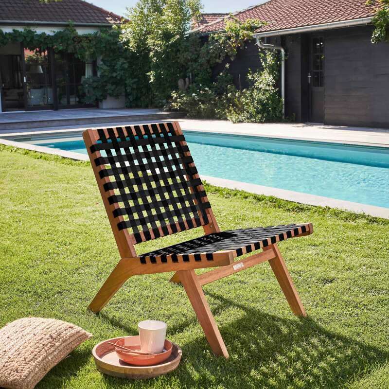 Lot de 2 fauteuils relax en bois d'eucalyptus FSC®