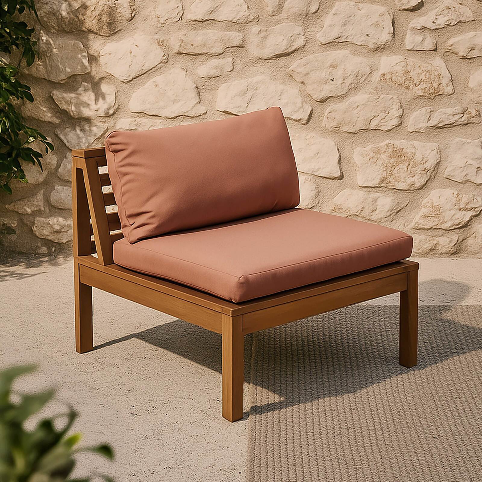 Fauteuil de jardin bas en bois d'eucalyptus FSC®