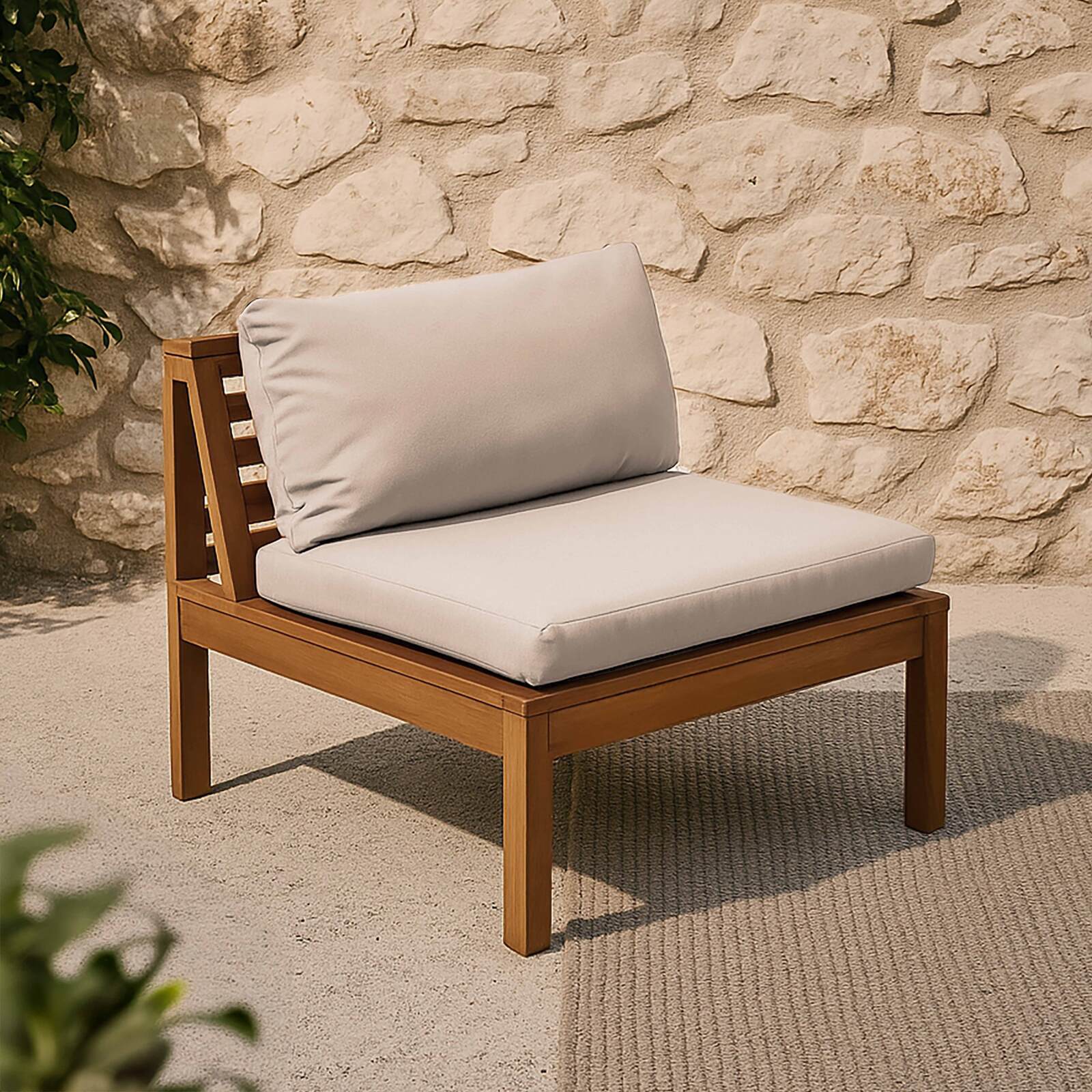 Fauteuil de jardin bas en bois d'eucalyptus FSC®
