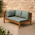 Canapé gauche de jardin bas en bois d'eucalyptus FSC®