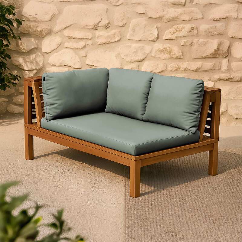 Canapé gauche de jardin bas en bois d'eucalyptus FSC®