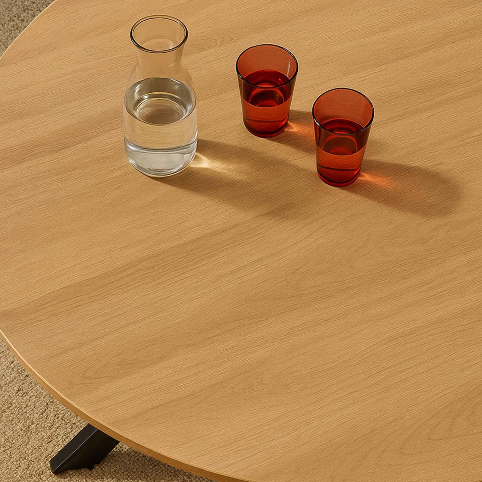 Table à manger ronde 120 cm en feuille de papier MDF