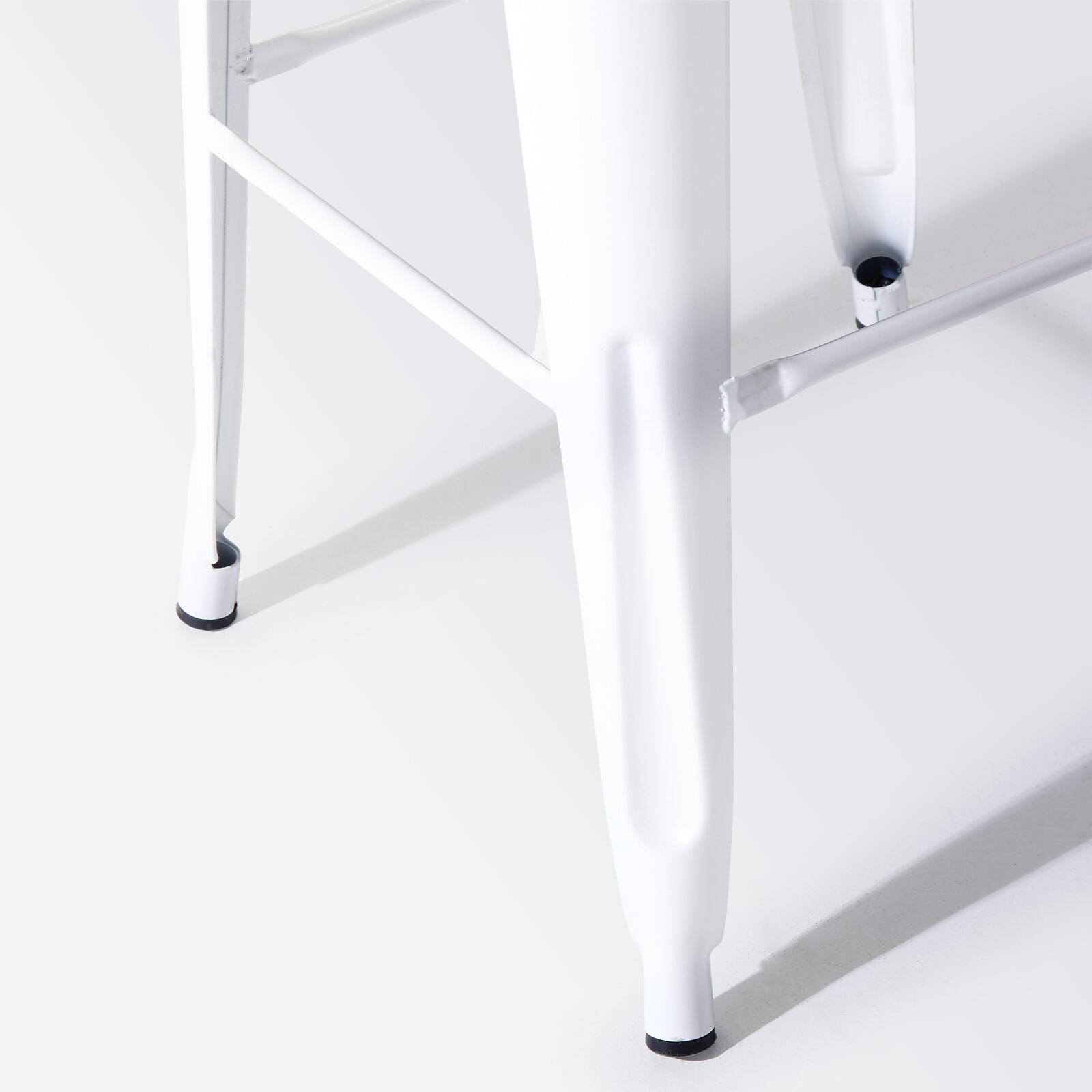 Lot de 4 tabourets de bar en acier mat et bois