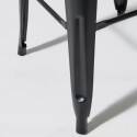 Lot de 4 tabourets de bar en acier mat et bois