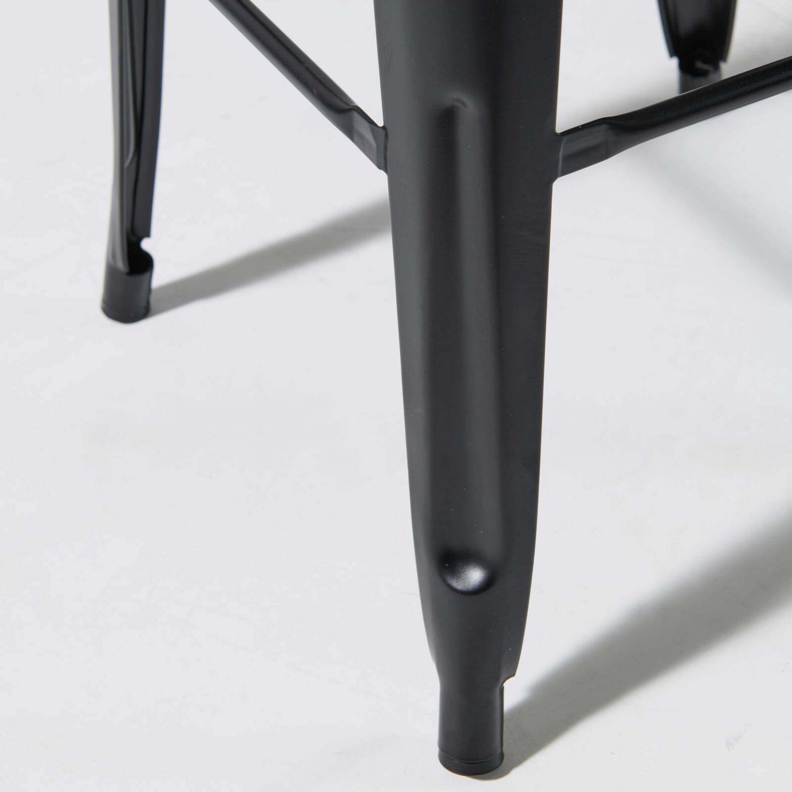 Lot de 4 tabourets de bar en acier mat et bois