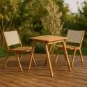 Table de jardin carrée 67 x 80 x 76 cm en bois d'eucalyptus FSC® et 2 chaises