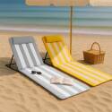 Lot de 2 matelas de plage pliants dépareillés Jaune Clair/Blanc et Gris clair/Blanc