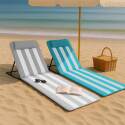 Lot de 2 matelas de plage pliants Bleu/Blanc et Gris Clair/Blanc