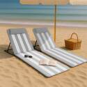 Lot de 2 matelas de plage pliants, inclinables 5 positions