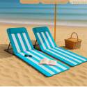 Lot de 2 matelas de plage pliants, inclinables 5 positions