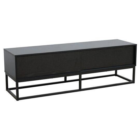 Meuble TV noir 140 cm en effet bois