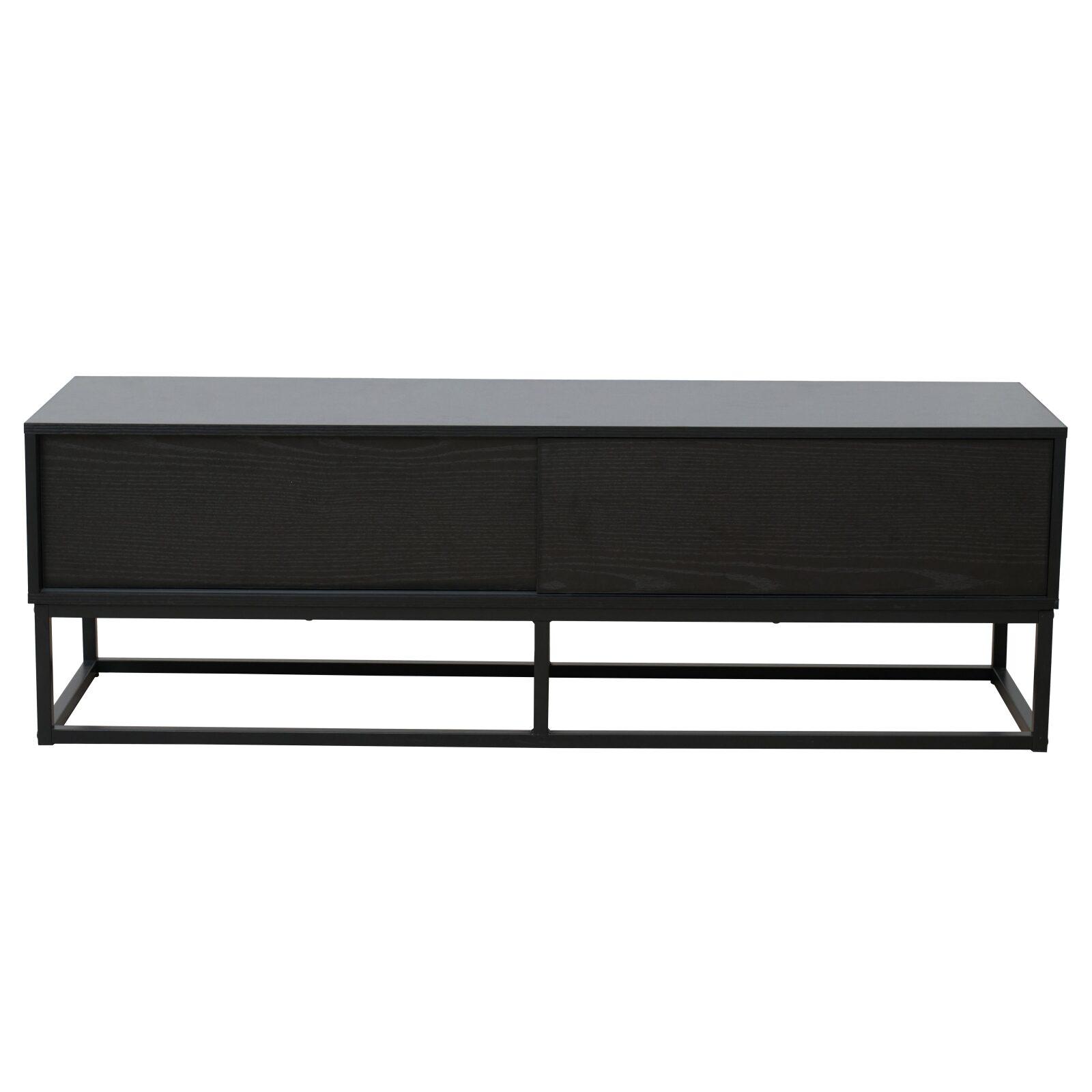 Meuble TV noir 140 cm en effet bois