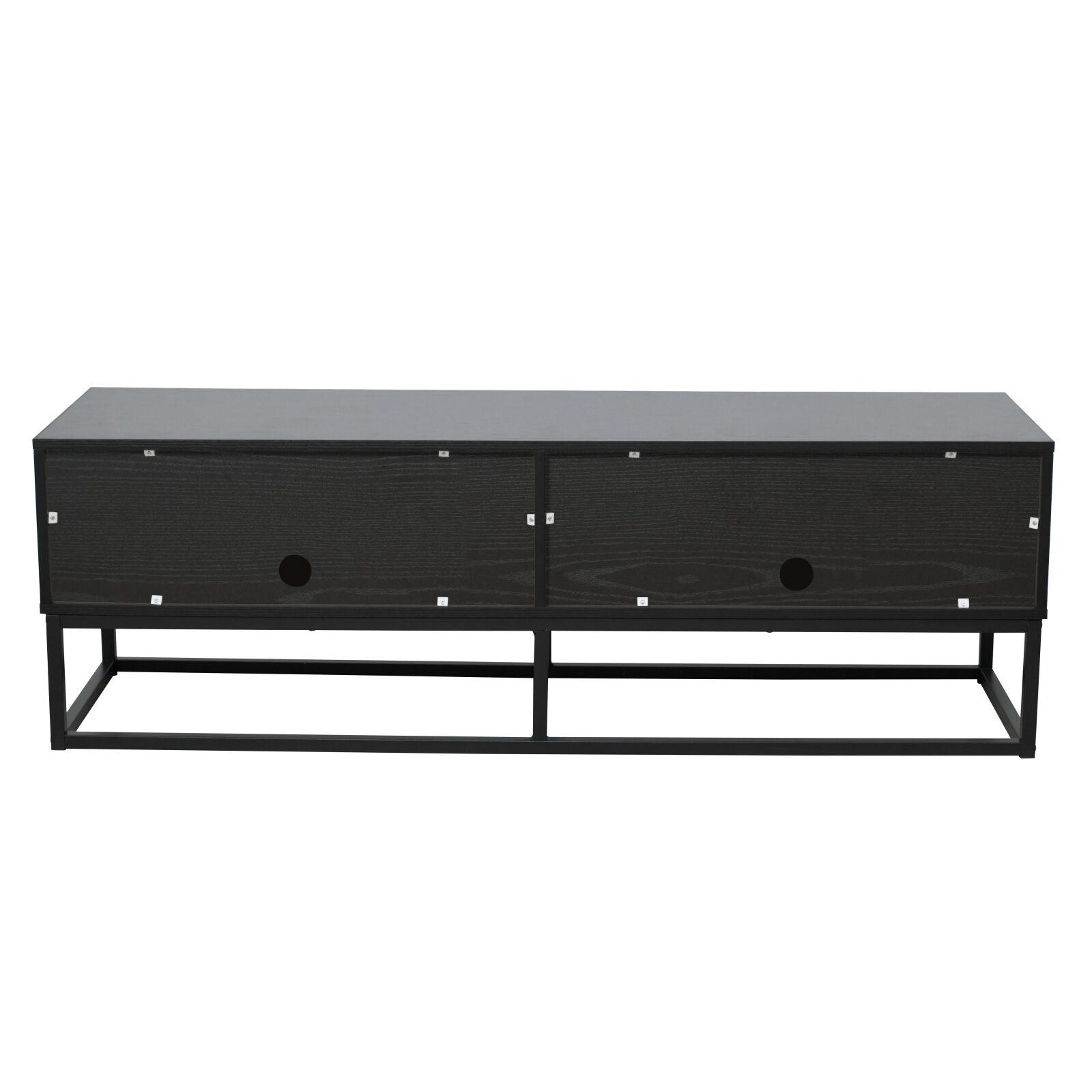 Meuble TV noir 140 cm en effet bois