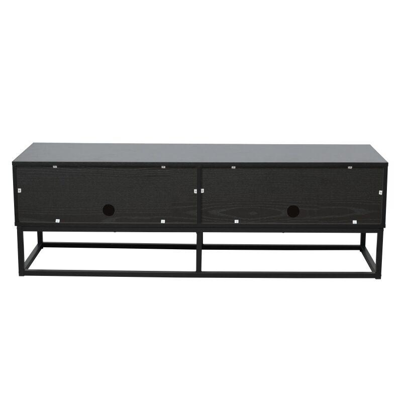 Meuble TV noir 140 cm en effet bois (5/7)
