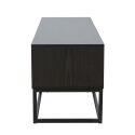 Meuble TV noir 140 cm en effet bois