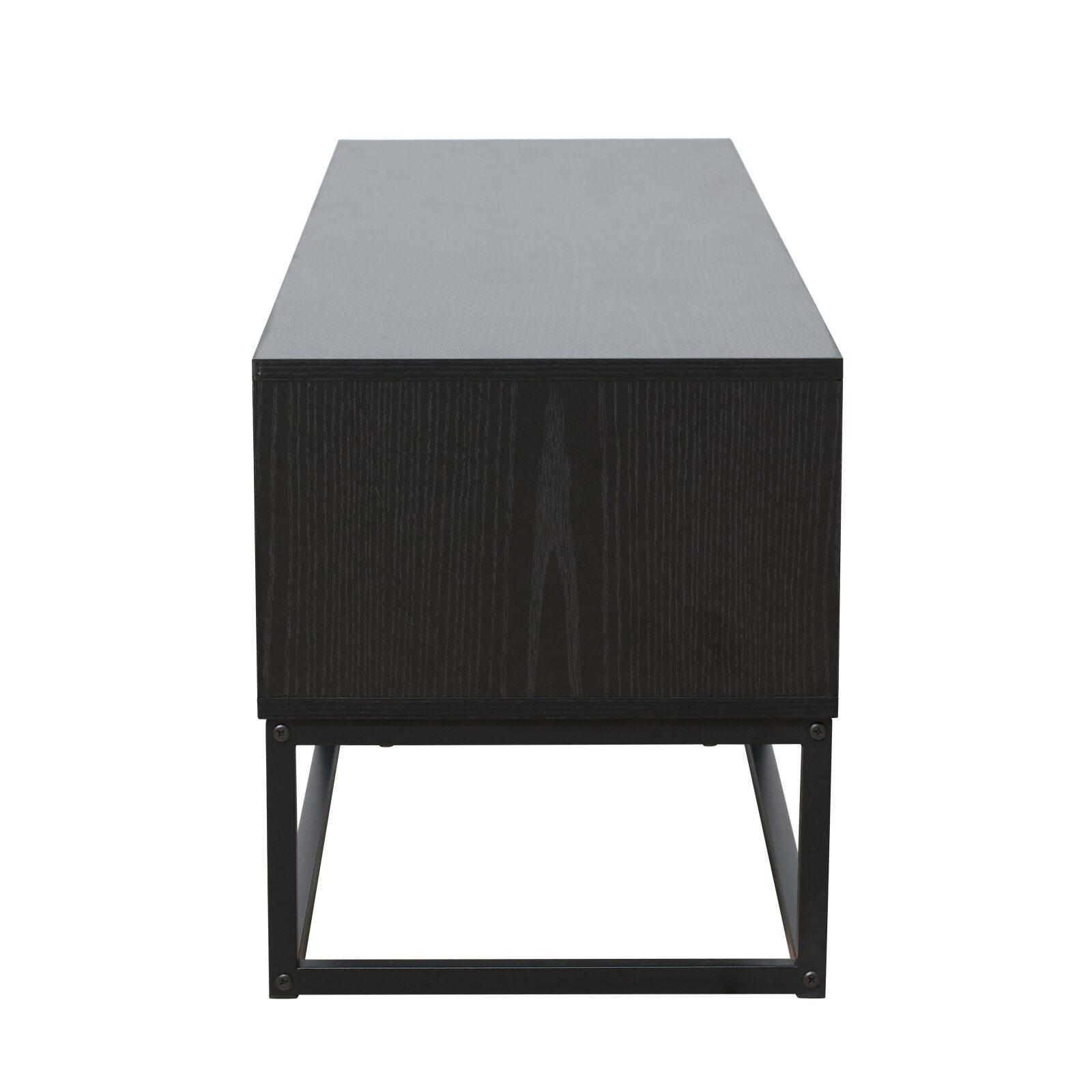 Meuble TV noir 140 cm en effet bois