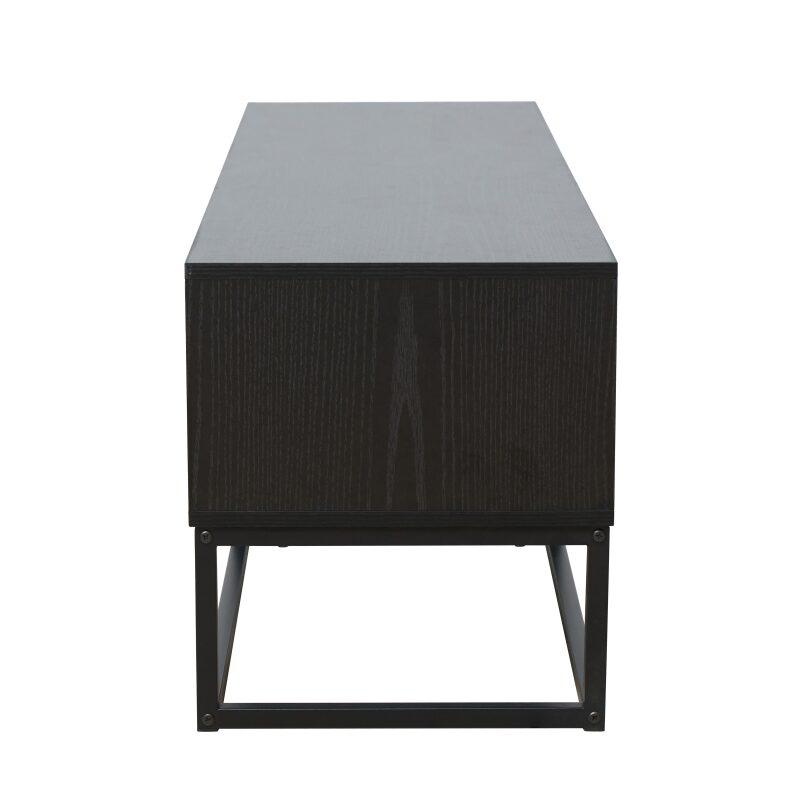 Meuble TV noir 140 cm en effet bois (6/7)