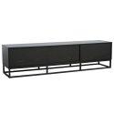 Meuble TV noir 180 cm en effet bois