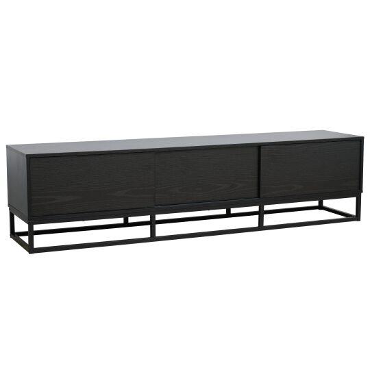 Meuble TV noir 180 cm en effet bois