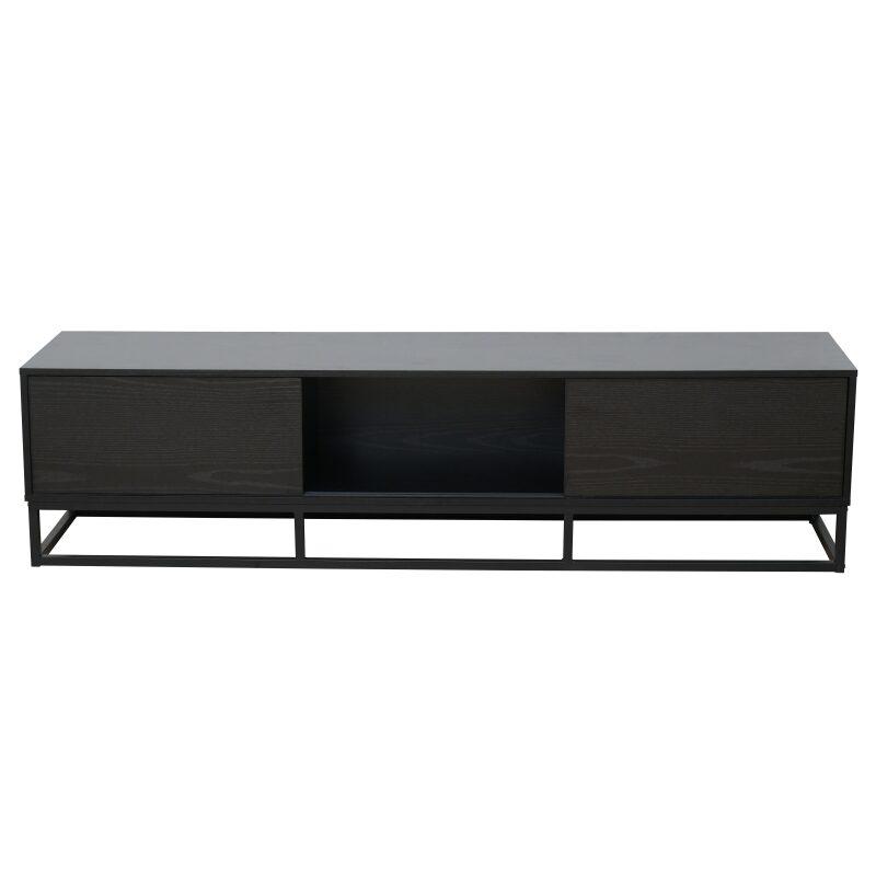 Meuble TV noir 180 cm en effet bois