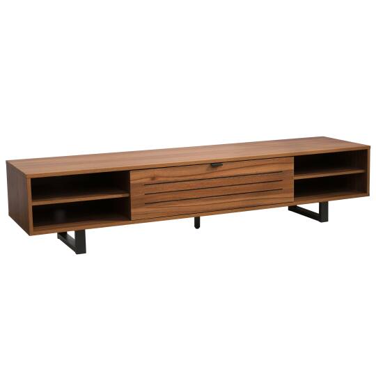 Meuble TV effet bois 160cm style industriel | Oviala